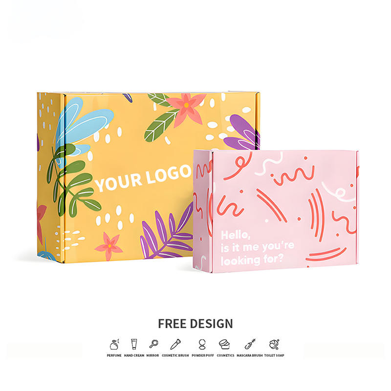 Colorful Nature Corrugated Cosmetic Packaging Boxes