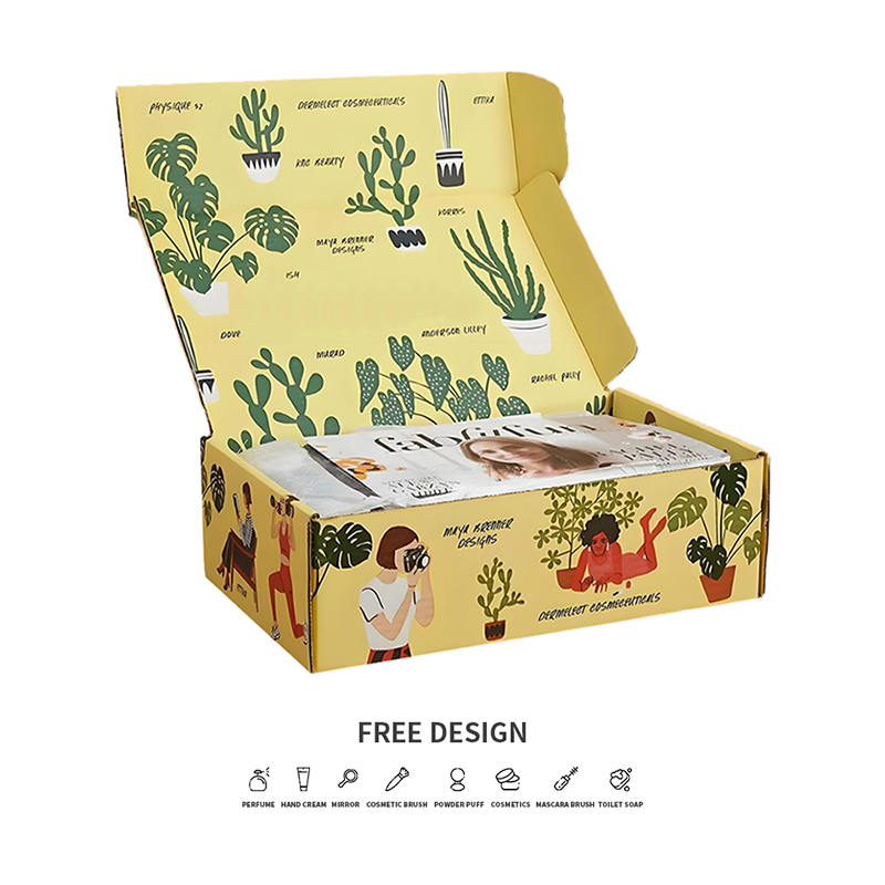 Playful Potted Plants Corrugated Cosmetic Packaging Boxes